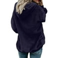 thumbnail image 6 of Feancey Womens Plus Size Fuzzy Jackets Soft Plush Zip Up Hoodies Comfy Fleece Warm Winter Coats Solid Casual Hooded Jacket with Pockets Navy XL, 6 of 8