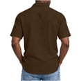 thumbnail image 6 of OGLCCG Men's Cotton Shirts Casual Button Down Short Sleeve Shirt Solid Lapel Collar Summer Beach Shirts with Pocket, 6 of 7