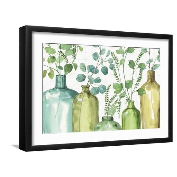 Art.com Mixed Greens L Art Print by Lisa Audit, Black Frame Wall Art, 23" x 17"