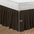 thumbnail image 4 of PiccoCasa Brushed Microfiber Bed Skirt, Elastic Dust Ruffle, King Dark Brown, 4 of 7