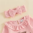thumbnail image 5 of Cjfdfy Newborn Baby Girl Thanksgiving Outfit Happy Thanksgiving Pumpkin Embroidery Long Sleeve Ribbed Romper And Headband Infant Cute My First Thanksgiving Fall Winter Clothes 0-9M, 5 of 9