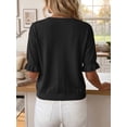 thumbnail image 4 of Anygrew Women's Lightweight Knit Cardigan - Tie Front Ruffle Short Sleeve Open Front Summer Cover Up Sweater Top, 4 of 6