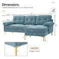 thumbnail image 4 of Fairyland Modern Luxury Sectional Sofa & Couch, Chenille Solid Wood Frame, Removable Machine Washable L-Shaped Sofa, Light Blue, 4 of 7
