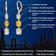 thumbnail image 2 of Gem Stone King 18K Yellow Gold Plated Silver White Topaz 3 Stone Dangle Earrings for Women (5.70 Cttw, Gemstone November Birthstone, Oval 8X6MM, 7X5MM and 6X4MM), 2 of 6