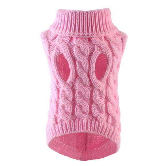 TELOLY Dog Sweater,Stylish Texture Dog Coat,Snug Fit Dog Jacket,Light Pink,M