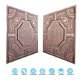 thumbnail image 5 of Pressed Tin Ceiling Tile 3D embossed wall panels for literary book bars PL02 Rustic copper 10Pcs/pack, 5 of 9