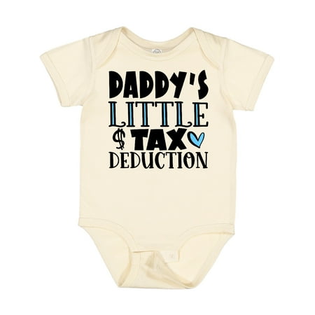 

Inktastic Daddy s Little Tax Deduction Blue Hearts Gift Baby Boy or Baby Girl Bodysuit