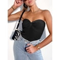 thumbnail image 6 of ANRABESS Tube Top for Women Summer Strapless Bandeau Knit Twist Knot Corset Crop Basic Tank Tops 2026 Vacation Beach Clothes Black Medium, 6 of 11