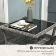 thumbnail image 5 of Outsunny 2-Tier Design Patio Wicker Coffee Table, Aluminum, Glass Top Side Table, Mixed Gray, 5 of 9