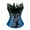 02-Blue, variant on Women's Plus Size Corsets Floral Overbust Bustier Corset Top Lace Trim Gothic Bustier Lingeire Vintage Tummy Control Bodyshaper