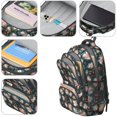 thumbnail image 4 of Rottweiler and Flowers Black Pattern Backpack for School, Cute School Bag with Adjustable Shoulder Straps and Padded Back, 16.9"x12.6"x5.9", 4 of 5