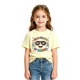 thumbnail image 2 of Girls Crew Neck Printed Short Sleeve T-shirt for Back to School,Comfortable Casual Kids Tops,Matches Pants and Skirts, 2 of 3