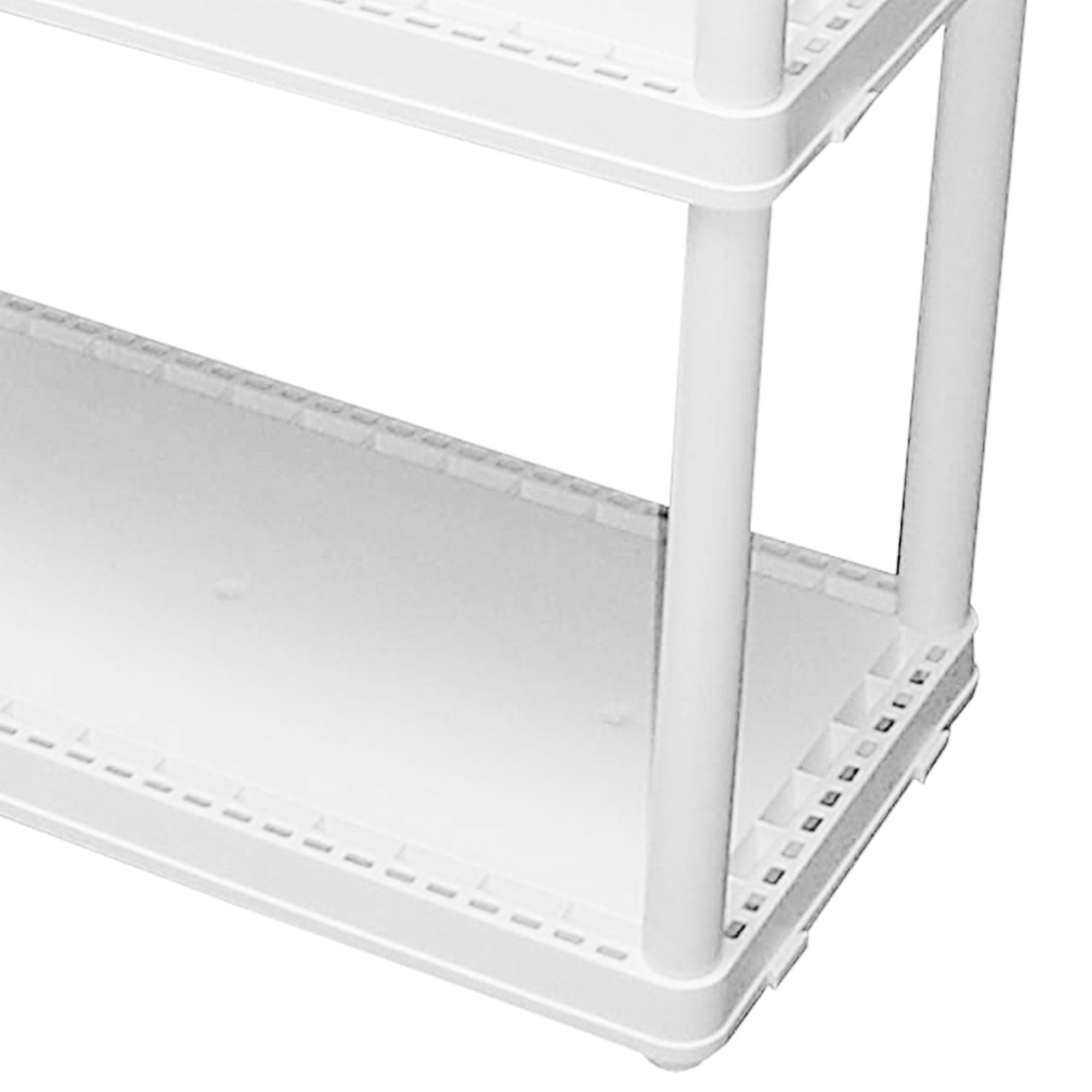 Gracious Living Solid 3-Shelf Storage, Fixed-Height Light-Duty Shelving, White