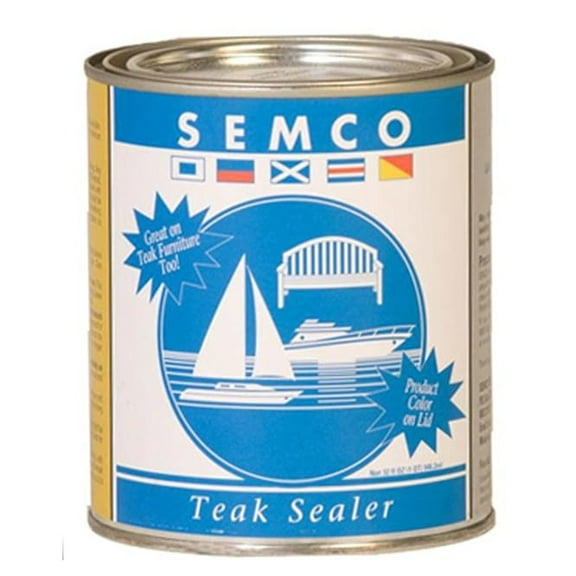 Semco Teak Sealer - Natural Finish Wood Protector - 1 Gallon - 200-400 sq ft Coverage - Water Based UV Protection