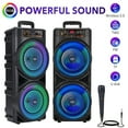 thumbnail image 2 of 6000W Wireless Speaker, Dual 8. 5/6.5" Portable Speaker, Loud with BASS, with RGB Party Lights Wireless Microphone with Volume Control, USB Rechargeable Outdoor Subwoofei, 2 of 11