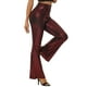 thumbnail image 4 of Pantalones de Lentejuelas Brillantes y Acampanados INSPIRE CHIC para Mujeres en Rojo, 4 of 6