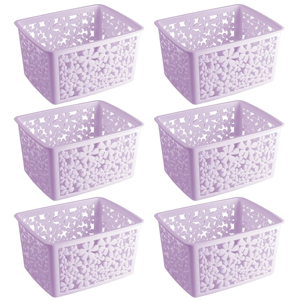 mDesign Plastic Bathroom Storage Basket Bin for Organizing Hand Soaps, Body Wash, Shampoos