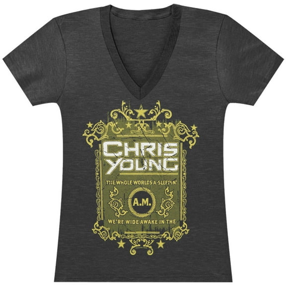 Chris Young The Whole World's A Sleepin Girls Jr Tissue Tee Small Heather Charcoal