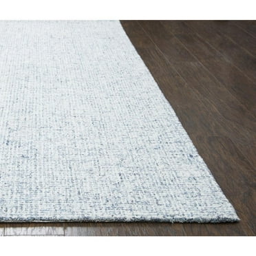 Alora Decor London 2'6" x 8' Solid Blue/Gray/Rust/Blue Hand-Tufted Area Rug