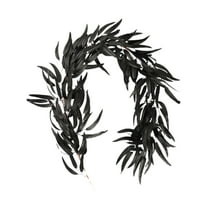 YFTDEF Artificial Hanging Willow Leaves Vine Twigs, 70.8 in, Fake Silk Black Leaf Ivy Fall Garland, Faux Greenery Indoor, Outdoor, Wedding, Birthday, Christmas Party Decor