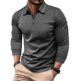 thumbnail image 2 of CUSTG Men T-Shirts Long Sleeve Shirt With Zipper Pocket Athletic Performance Pullover Tops For Sports And Casual Wear Soft O-Neck Tee, 2 of 7