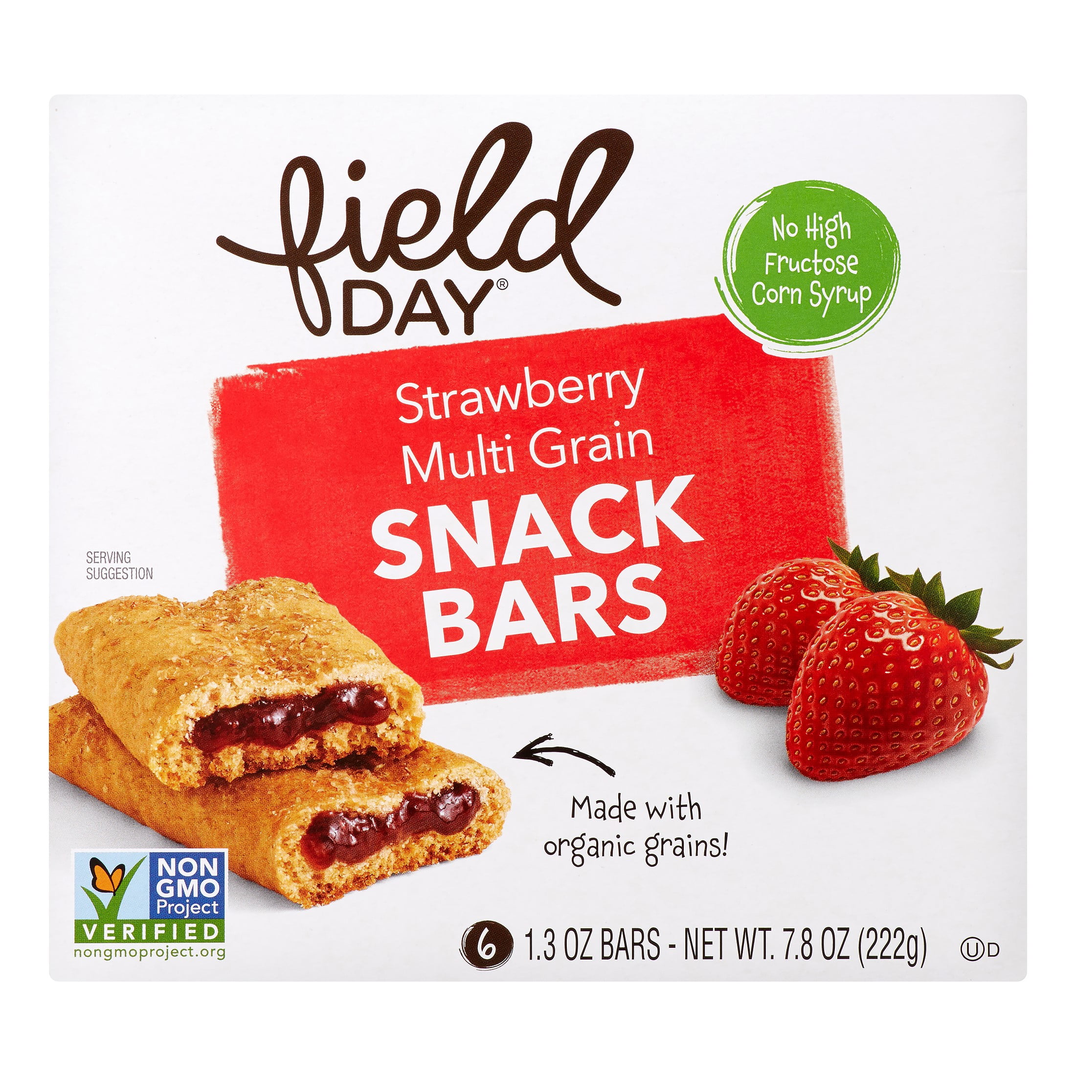 Field Day Snack Bars, Multi Grain, Sweet Strawberry, 1.3 Oz, 6 Ct