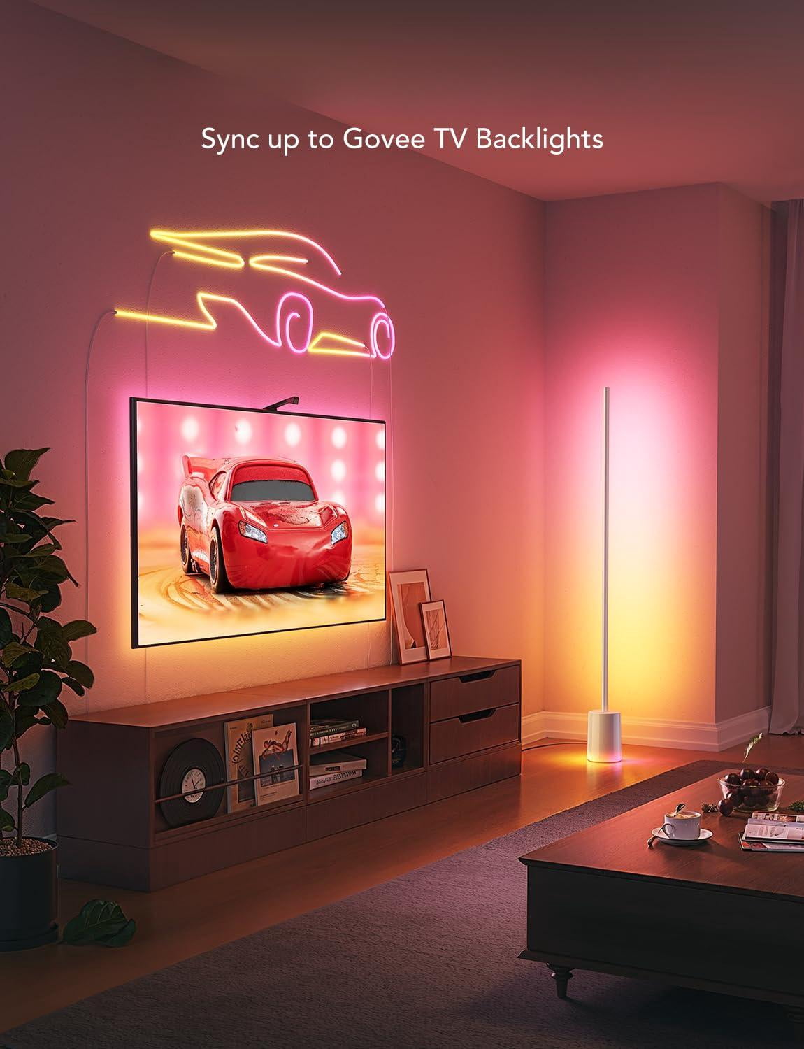 Govee Floor Lamp 2  Rgbic Warm Cool White Led Compatible With Smartthings Matter Alexa 1725lm Music Sync Scene Modes Smart For Living Room Bedroom Silver(1 Pack)