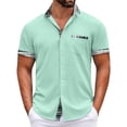 thumbnail image 2 of Men's Plaid Printed Button Short Sleeve Shirts Men's Casual Fashion Short Sleeve Shirts M, 2 of 4