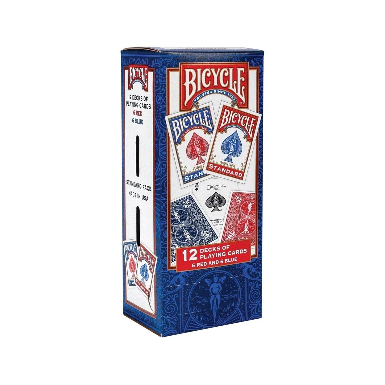 Bicycle Jumbo 12-Deck Playing Cards Pack for Games, Red/Blue