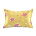 thumbnail image 7 of Yayeee Pillowcase Standard Size Set of 2 Satin Wrinkle Resistant Pillow Case, Yellow Stars, 7 of 7