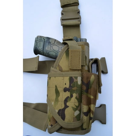Tactical Leg Thigh Gun Pistol Holster or Open Carry Belt Holster MULTICAM