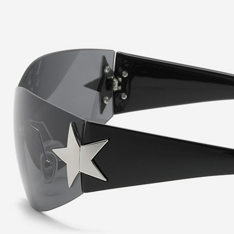Yucurem Frameless One-piece Sunglasses Five-pointed Star Y2K