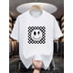 thumbnail image 1 of Boys' Casual Plaid Smile Graphic Tee - Soft Cotton, Stretchy & Machine Washable, Round Neck Short Sleeve T-Shirt for Spring/Summer, 1 of 6