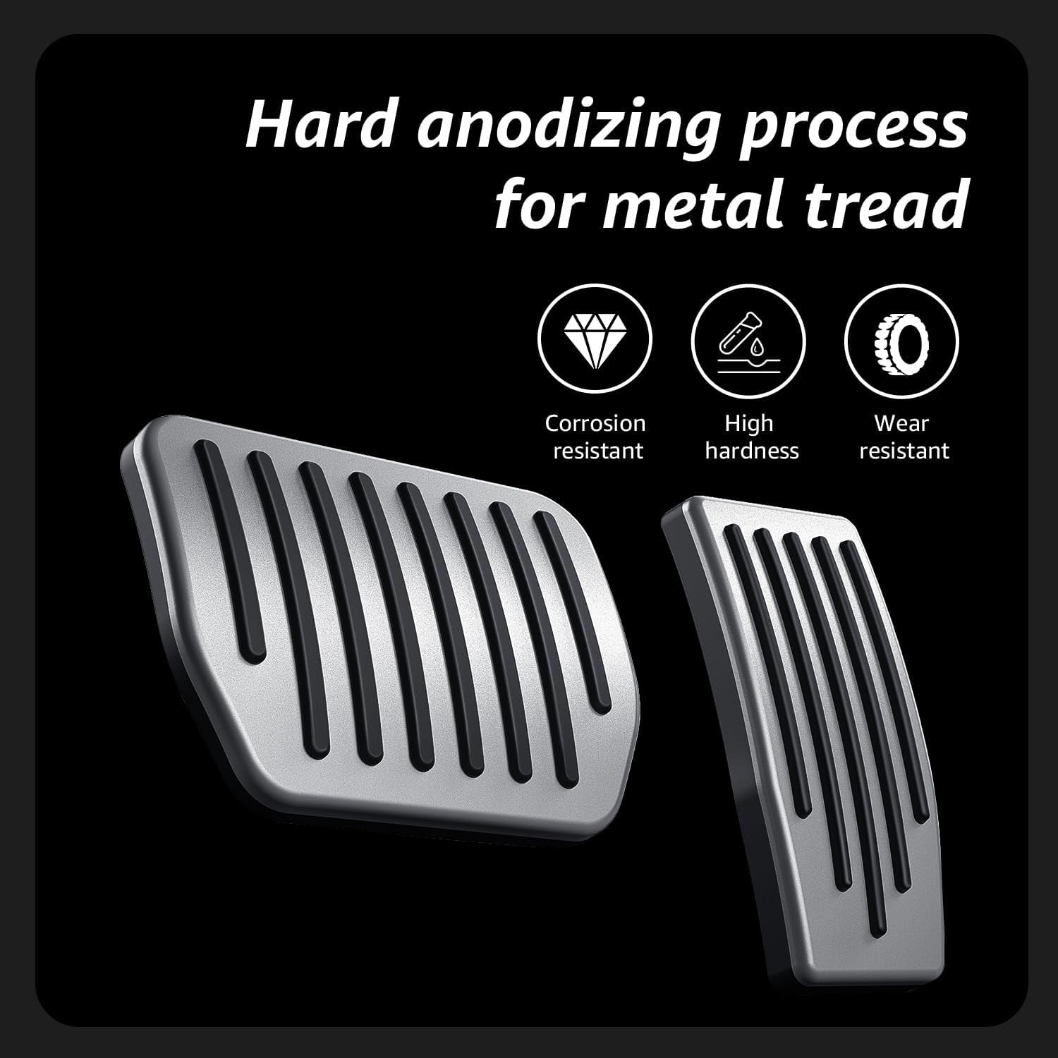 Topfit for Tesla Performance Pedal Pads Cover Foot Aluminum Non-Slip Pedals for Model Y(Juniper) Model 3(Highland) and Tesla Model 3/Y 2022+
