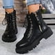 thumbnail image 2 of NECHOLOGY Botas Mujer Adulto Femenino Zapatos Botines mujer Zapatos De Mujer Moda Tacón Grueso Botas De Suela Media Planas Cómodas Botas Cálidas De Suela (Black, 7), 2 of 7