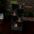 thumbnail image 2 of 39.96''H Garden Water Fountains Outdoor 5 Tiers Rock Indoor Waterfall Fountain Modern Floor Standing Water Feature Wall with LED Light for Backyard Deck Porch Home Art Decor, 2 of 5