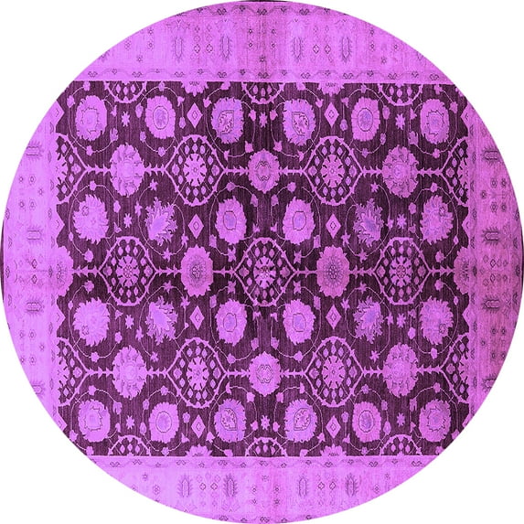 Ahgly Company Indoor Round Oriental Purple Industrial Area Rugs, 8' Round