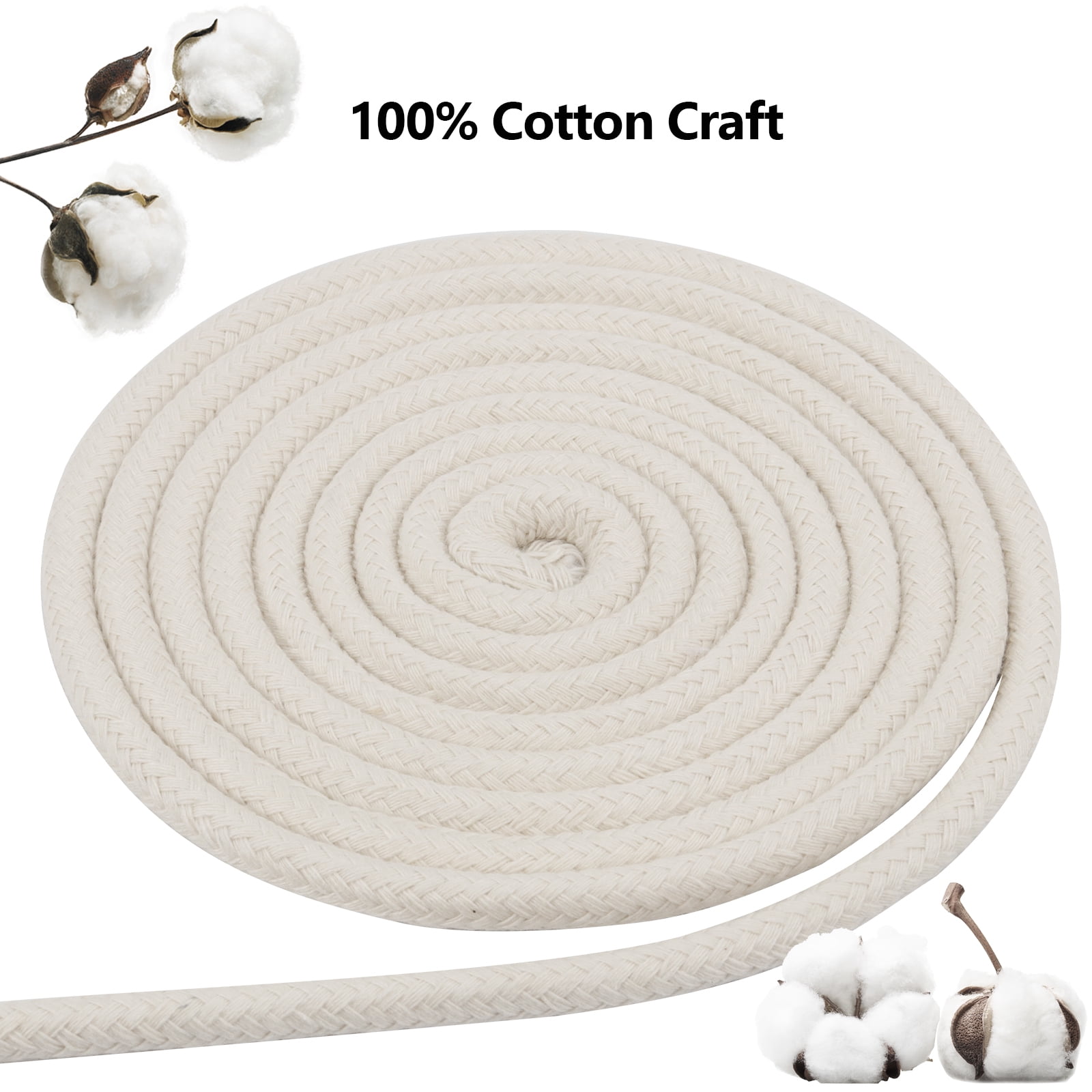328Ft Cotton Clothesline Rope 1/4 Inch White Cotton Rope Craft Clothesline  Cord Craft Heavy Duty Wall Hanging Rope, Soft Clothes Line Rope