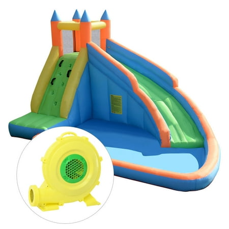 Water Bounce Houses - Goplus Inflatable Water Slide Mighty Bounce House Jumper Castle Moonwalk W/ 680W Blower