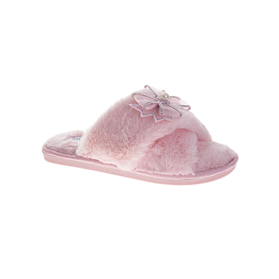 Badgley Mishka Women's Open Toed Slide On Slippers with Bow