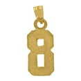 thumbnail image 2 of 10k Yellow Gold Unisex Textured Number 8 Charm Pendant for Men Women, 2 of 5