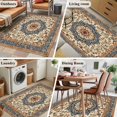 thumbnail image 6 of Vintage Floral Washable Area Rug 2.7 x 5 ft Navy Brown Classical Ethnic Bohemian , Soft Non Slip Rugs Stain Repellent Indoor Felt Carpet for Living Dining Room Bedroom Home Office, 6 of 9