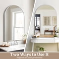 thumbnail image 6 of MAYEERTY 36"x 24" Aluminum Alloy Thin Edge Arched Bathroom Hanging Mirror,Silvery, 6 of 9