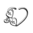 thumbnail image 3 of 316L Stainless Steel Love in the Air Heart Cartilage Earring, 3 of 3