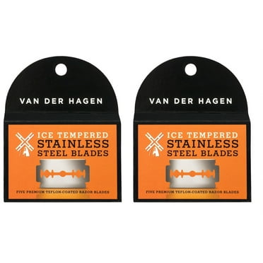 Van Der Hagen Stainless Steel Double Edge Razor Blades 5 Blades (Pack of 2)