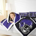 thumbnail image 4 of jejeloiu American Rugby Ball Twin Comforter Sets,Purple Football Helmet Bedding Set For Bots Teens Reversible 2 Pieces, 4 of 8
