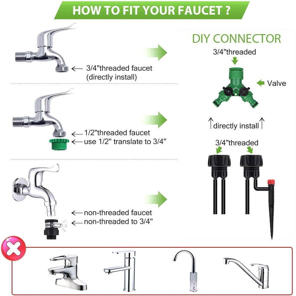 XEENSO 100ft Misting Drip Irrigation System Plant Timer, Self Garden Watering Hose Spray, Efficient Adjustable Drip Irrigation Kit for Self Garden Watering