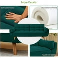 thumbnail image 4 of Aukfa 75" Flared Arm Futon Convertible Sofa Bed, Linen Sleeper Couch for Home Office, Green, 4 of 10