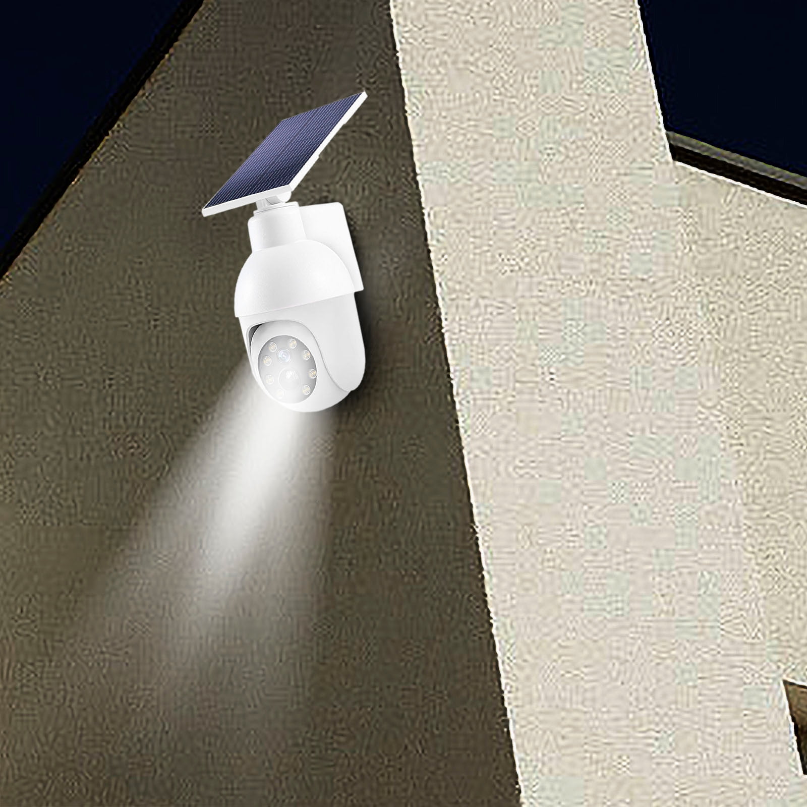 InsCrazy Cameras for Home Security, Solar Energy Outdoor Courtyard Light Intelligent Human Sensing Light Simulation Monitoring Camera Street Light