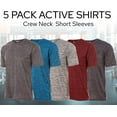 thumbnail image 3 of Mens Active T-Shirt - Quick-Dry Athletic Workout Training Crew Neck Short Sleeve Top 5 Pack, 3 of 7